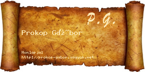 Prokop Gábor névjegykártya